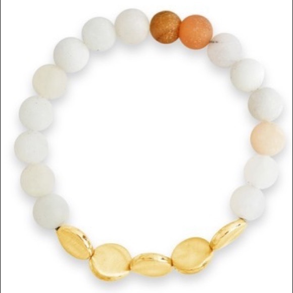 Sterling Forever 14K Gold Cloud Beaded Bracelet - Picture 2 of 10